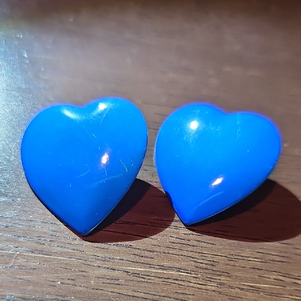 Blue Heart Earrings